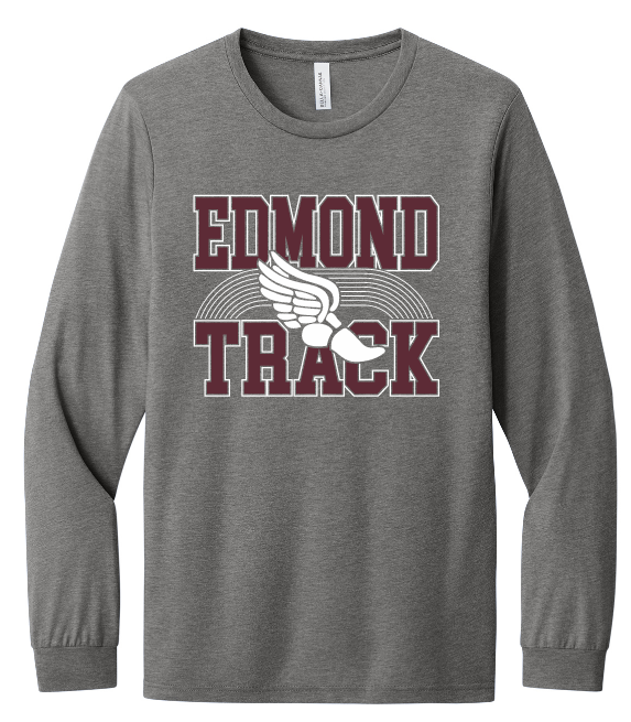 Edmond Track 25 Long Sleeve Grey Tri-Blend Tee