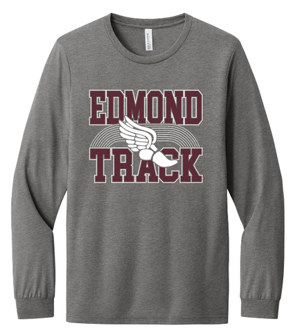 Edmond Track 25 Long Sleeve Grey Tri-Blend Tee