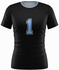EOC - Black with Carolina Blue Libero SS Volleyball Jersey