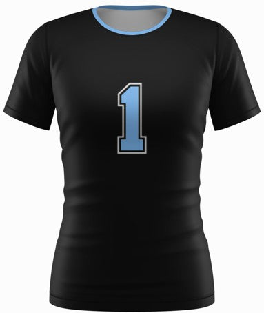 EOC - Black with Carolina Blue Libero SS Volleyball Jersey