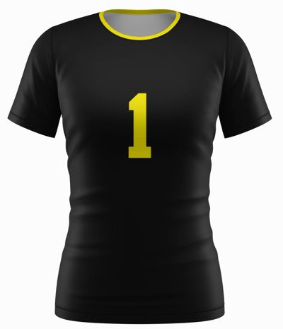 EOC - Black with Yellow Libero SS Volleyball Jersey