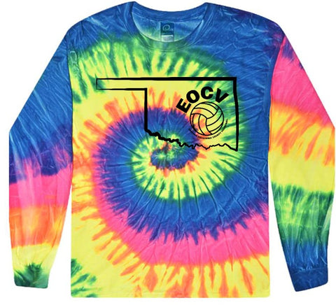 EOC Volleyball Tie Dye Long Sleeve Tee