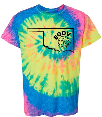 EOC Volleyball Tie Dye Short Sleeve Tee