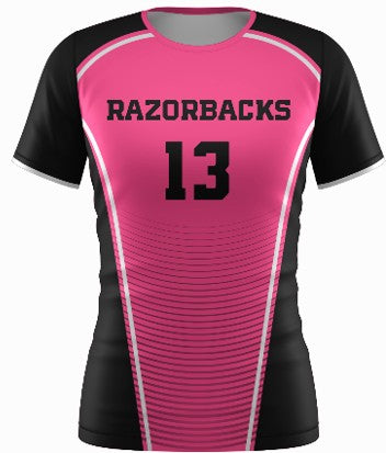 EOC - RAZORBACKS - PINK TEAM- Coach Gentry - SS Volleyball Jersey